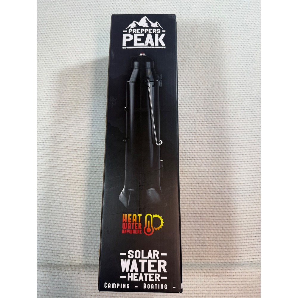 Preppers Peak Solar Water Heater Portable Camping Emergency Survival 500ml Black